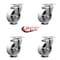 Service Caster 4 Inch Semi Steel Wheel Swivel Top Plate Caster Set SCC-20S414-SSS-4 - alternate 3